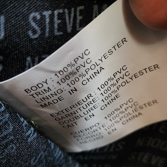 Steve Madden Structured FAUX leather Lined Tote,Black Womens OS - Picture 12 of 14